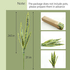 3 Pack Faux Snake Plants 31in Artificial UV Resistant Snake Outdoors Fake Sansevieria Plastic Plant with Large Green Leaves Greenery for Home Indoor Floor Office Store Front Porch Decorations