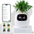 Smart Planter with App Control, Self-Watering AI Plant Pot with LCD Display, Interactive Desk Plant Companion for 100+ Plants, Smart Indoor Planter with Pomodoro Timer,80ml Reservoir,Calendar-White