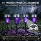 2026 Mosquito Repellent Outdoor Patio Solar Bug Zapper Outdoor Mosquito Zapper for Moths,Gnats,Flies,Small Flying Insect,Electric Fly Zapper for Backyard,Garden,Gnat Killer for Flower Beds,Walkway4PCS
