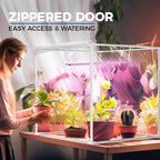 Barrina Indoor Greenhouse with Grow Light, with 40W Seed Starting LED Indoor Plant Light, Portable Mini Greenhouse with Timer for Seed Starter Tray, Seedling, Sprouting, Microgreens, 23x23x23IN