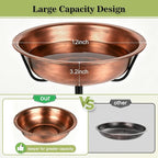 Gtongoko 3.2 Inch Deep Metal Bird Bath for Outside Heavy Duty, 35 Inch Height Bird Feeder Birdbaths for Outdoors, Garden Bird Bath Bowl with 5-prongs Base