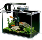 FS&AQ 2.5 Gallon Betta Fish Tank with Filter Light and Lid Small Aquarium Starter Kit Perfect for Desktops Offices or Beginners