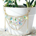 Crystal Beaded Plant Hanger | Rainbow Refraction Decor for Pots | Indoor Outdoor Hanging Chain | Home, Balcony, Office, Garden Gifts