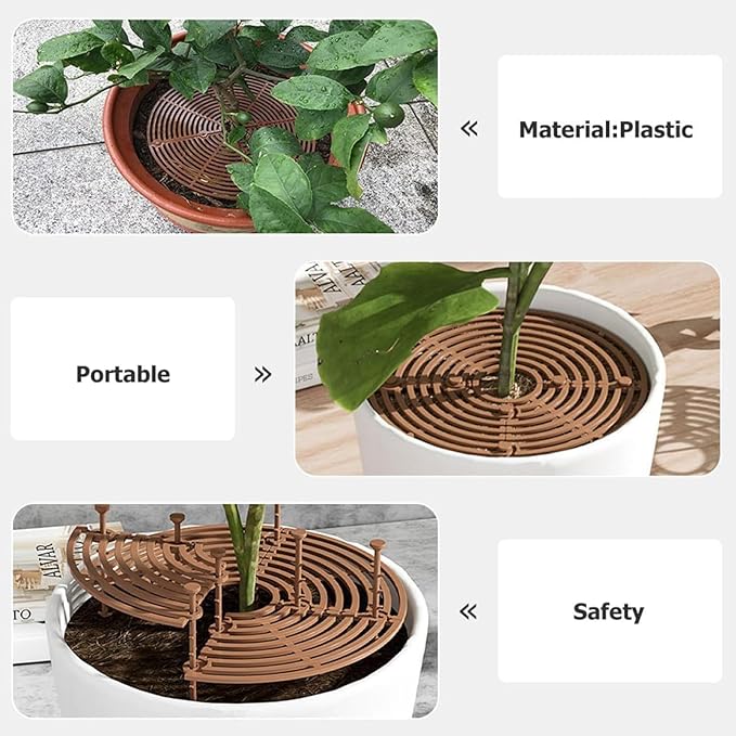 Plant Pot Cover - 5 Pieces Cuttable Planter Guard | UV Resistant Round Plant Pot Grid, Load Bearing Decorative Planter Sleeve for Indoor Gardening Moss Kitten Dog Gidding Squirrel Animal