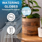 6 Pack Self Watering Globes 17oz Large Plant Watering Globes Top Fill, Self Water Planter Insert Indoor/Outdoor Plastic Water Bulbs Slow Release Terracotta for Plants, Blue