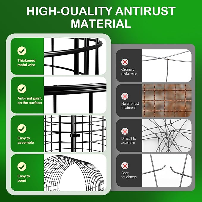 10 Pack Plant Protector from Animals, Wire Mesh Plant Cages for Garden – Sturdy Metal Plant Protectors to Keep Rabbits, Squirrels, and Animals Out – Ideal for Vegetables, Flowers, and Outdoor Plants