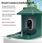 Bird Feeder with Camera,Smart Watching Birds,AI Identify Species 2K Live Video,2.4GHZ WiFi Solar Birds House Cameras for Outdoors,Motion Detection Instant Arrival Alerts,Ideal Present for Birds Lovers