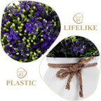 Tofficu Faux Orchid Bonsai Small Potted Flower Decor Purple Artificial Plant Ornaments for Living Room Tabletop Home Decoration