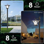 59'' Solar Lamp Post Light 2Pack, Vintage Street Lights for Outdoor, Patio, Garden, Lawn, Backyard, Pathway, Driveway, Street Decor