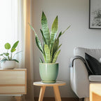 Ceramic Plant Pots - 6 Inch Ceramic Planter with Drainage Hole and Saucer, Modern Planters for Indoor Outdoor Plants, Round Flower Pots, Office House Decor, Gifts for Women Men, Bright Green
