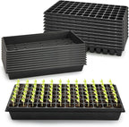 RooTrimmer 10 Pack 1020 Trays No Holes and 10 Pack 72 Cell Seed Starter Tray, 20" x 10" - Heavy Duty Reusable Plastic Seed Starter Kit for Microgreens, Seed Germination & Plant Propagation (10 Sets)
