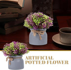 Faux Orchid Potted Plant Artificial Flower Bonsai Lotus Color Small Desktop Fake Plant Ornament Home Décor for Living Room Office