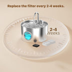 GIOTOHUN Pet Water Fountain Filter: 50 Cat Water Fountains Filter - 25 Carbon Filters & 25 Foam Filters - Suitable for GIOTOHUN Stainless Steel Cat Fountain S11