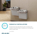 Elkay Wall Mount Hands-Free Activation ADA Cooler Non-Filtered Non-refrigerated Light Gray Granite