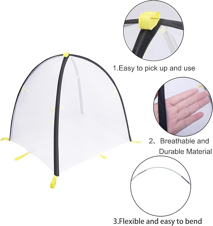 PURPLE STAR 1N 28 x28 x 33 Inch Insect Barrier Plant Tent Cover-Pest Guard Cover-Bird Barrier Netting Mesh with Stakes for Protect Plants Fruits Flower from Insect Bird Eating (1, M)