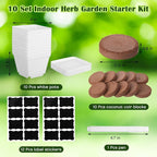 Ripeng 10 Set Indoor Herb Garden Starter Kit, Herb Growing Kit with Pots, Nutritional Soil, Plant Markers, Kitchen Window Planter, Gardening Gift for Women Men Indoor Outdoor