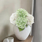 Coferset 4Pcs Hydrangea Artificial Flowers Lifelike Faux Hydrangea Real Touch Artificial Flowers for Outdoors Home Wedding Christmas Office Party Living Room Decoration,22inch(2 White+2 Light Green)