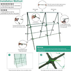 3 Packs Cucumber Trellis for Raised Bed, 50" x 33" A-Shape Garden Trellis for Climbing Plants, Outdoor Metal Arch Vegetable Plant Support for Tomato, Cucumber, Pea, Zucchini & Vine Plants