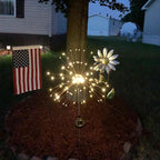 Anordsem Solar Lights Outdoor Waterproof: 4 Pack Garden Light - Bendable Copper Wire with 120 LED Firework Beads - DIY Warm Fun Decoration for Yard Patio - Twinkle Sparkler Gifts for Women Wife