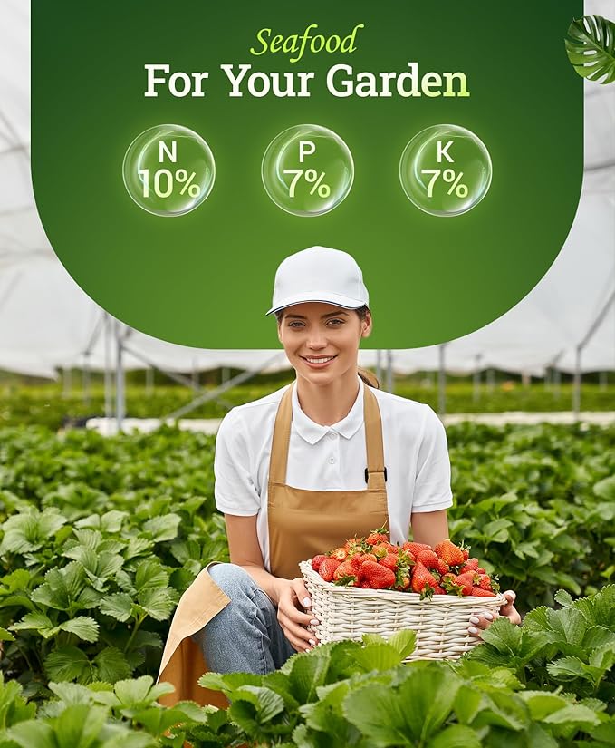 FoxFarm Marine Cuisine All Purpose Fertilizer - 10-7-7 Ocean-Based Plant Food with Crab Meal, Seabird Guano - Slow Release Fertilizer for Vegetables, Flowers, Roses & Container Plants - 4 lb