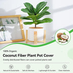 ZeeDix 3 Pack Coconut Fiber Mulch Ring, 14 Inch Coco Coir Tree Ring Mulch Mat, 100% Natural Tree Protector Mat Plant Cover Ring Coconut Coir Discs Tree Mats Mulch Rings for Indoor Outdoor Trees Plants