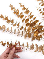 PASYOU Artificial Plants for Christmas Decor, Fake Gold Eucalyptus Plastic Grass Shrubs Leaves Indoor Outdoor Home Garden Party Hotel Wedding Event Faux DIY Decoration - 30 Inch Golden 2 Pack
