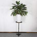 OwnMy Cast Iron Tall Plant Stand Heavy Duty Vintage Flower Pot Holder Stand, Decorative Round Potted Plant Holder Rack, Indoor Outdoor Metal Plant Holder Wrought Iron Large Plant Stand for Home Garden