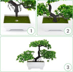 Artificial Bonsai Tree Cloud Pine Bionic Plant Indoor Small Fake Plants Decor Zen Garden Desk Home Desktop Office Bathroom Shelf Bedroom Living Room Decorations (Green)