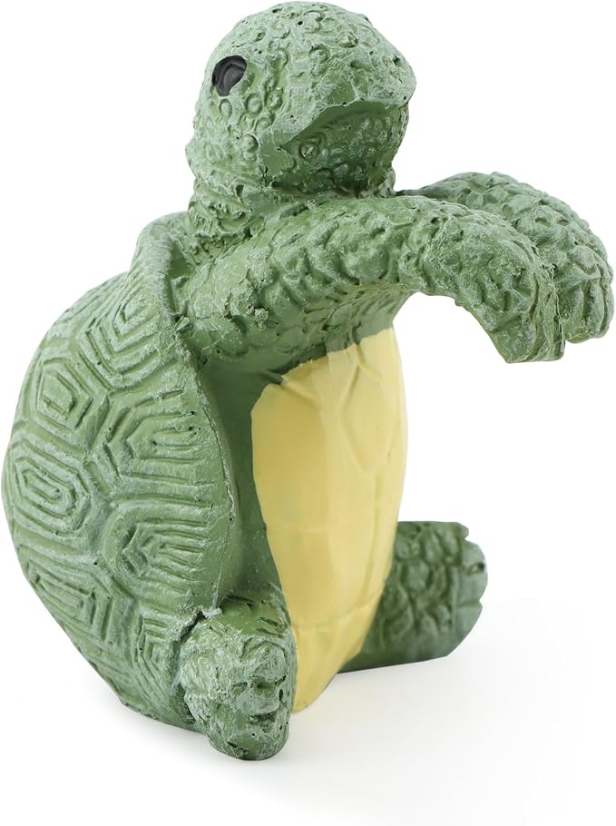 Turtle Flower Pot Hugger Decoration, Green Resin Hanging Planter Ornament, About 2.75 in Tall, for Pot Edge Terrarium Shelf and Patio Decor, 1 Pack