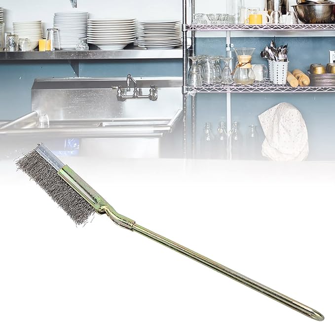 Curved/Straight Head Steel Soft Bonsai Brush - Garden Cleaning Tool - Perfect for Gentle and Effective Cleaning of Bonsai Trees and Plants(Straight Head)