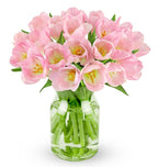 Benchmark Bouquets - Pink Tulips - Fresh Flowers for Delivery - Pink Flowers - Mothers Day Flowers - Mothers Day Gifts for Mom - Fresh Cut Flowers - Glass Vase Included (20 Stems)