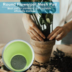 50pcs Plant Drainage Mesh Pads - 2.2 Inch Round Plastic Grid Mat, Breathable Soil Guard for Potted Plants, Bonsai (Black)