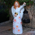 Solar Garden Statues Decor，Gardedn Angel Figurines Lights Featuring Waterproof Outdoor Decor Lights for Yard Patio Porch Decoration Gift for Mom Grandma (Classic)