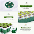 Pattiumo 6 Packs Seed Starter Tray with Grow Lights, 72 Cells Silicone Seed Starter Kits with Humidity Dome, 3 Lights for Seed Starting, 4 Timing Set, 8 Full Spectrum Germination Kit for Plant Seeds