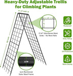 Heavy Duty 2 Pack 50"x17" Adjustable A-Frame Trellis for Climbing Plants Outdoor, Metal Rust-Proof Garden Trellis, Dense Grid Climbing Frame Trellis for Raised Beds, Cucumber, Tomatoes Outdoor