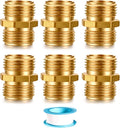 Garden Hose Fittings Connectors Adapter Solid Brass Repair double male to male faucet leader coupler dual water hose connector(3/4" GHT Double Male) (6-PCS)
