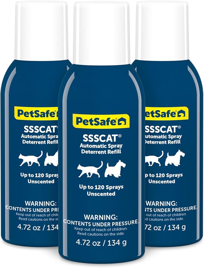 PetSafe SSSCAT Refill Can for Motion Activated Automatic Spray Pet Deterrent for Cats and Dogs, Pack of 3