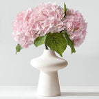 ZYTUYO Pink Hydrangea Artificial Flower 3 PCS 21in Real Touch Large Hand Feel Moisturizing Latex Flower Head with Long Stem for Wedding Decor Home Floral Arrangement Table Centerpieces