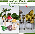 Terracotta Self Watering Spikes, 4 Pack Mushroom Self Watering Planter Insert, Vacation Plant Slow Release Watering Devices for Indoor Outdoor Plants, Colorful Large Water Globes