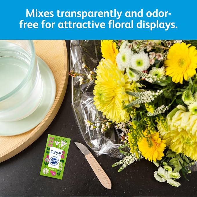 Chrysal Flower Boost – Clear Flower Food Packets for Flower Arrangements & Bouquets – Floral Supplies for Fresh Flowers – Fresh Flower Arrangements Supplies (10g - 100 Ct)