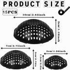 15 Pcs Ppherical Flower Pot Mesh Pad, Planter Inserts Bottom Grid for Large Pots, 3 Size Plant Pot Fillers Drain Hole Plugs Prevent Soil Leakage