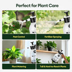 MAYGROVE 0.4 Gal Pump Sprayer, Hand Water Spray Bottle for Indoor Plant, Clear Plant Sprayer with Side Filling Port, Measuring Cup, Adjustable Nozzles, Safe Pressure Relief Valve