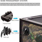 REPTIZOO Large Reptile Terrarium 120 Gallon, Tall & Wide Tempered Glass Reptile Tank 48" x 24" x 24" with Sliding Door Top Screen Ventilation & Anti Escape Lid, Full View