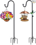 46 Inch Outdoor Rustproof Shepherd Hook, Metal Garden Hanging Hook for Bird Feeders, Plant Baskets, Lanterns, Wind Chimes, Yard Patio Lawn Decor 2 Pack