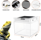 Reptile Growth Mini Reptile PC Terrarium,8x8x7 inch Amphibian Tank Starter Kit Habitat Cage，for Insect，Fish，Tarantula，Turtles，Jumping Spiders and Small Reptiles