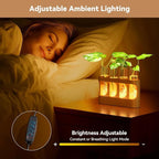 Plant Propagation Station with 9-Speed Adjustable LED Lights, Wooden Stand, 4 Glass Test Tubes for Hydroponic Plants, Unique Gift for Plant Lovers