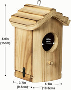 Hanging Hummingbird House for Outdoors, Wooden Mini Bird House, Durable Nesting Box for Hummingbird, Weather-Resistant Hummingbird House (Dimensions 5.9 * 3.7 * 4.1 inch)
