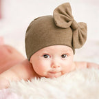 BQUBO Newborn Baby Girls Hats Mittens Set Hospital Hat Beanie Infant Bow Hats Baby Cotton Gloves for 0-6 Months
