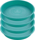4 Pack of 16 inch Plant Saucer (13.5" Base), Heavy Duty Plastic Plant Tray for Pots, Flower Water Trays for Indoors, Bird Bath Bowls, Plant Drip Saucers for Planter 14"/15"/16" (Teal)