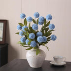 VIERENA 12 Pcs Faux Silk Pompon Mum Artificial Flowers for Vase -27", Bulk Fake Chrysanth Branches with Stems for DIY Bouquet Centerpieces Wedding Fillers Arrangements Shower Decorations (Dusty Blue)